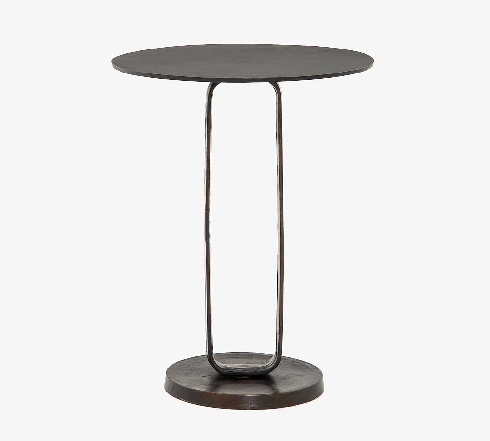 Charlesbourg Round Metal End Table | Pottery Barn (US)