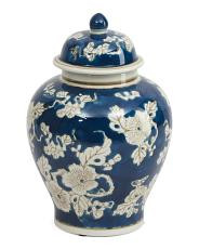 8.25x12 Chinoiserie Ceramic Jar With Lid | TJ Maxx