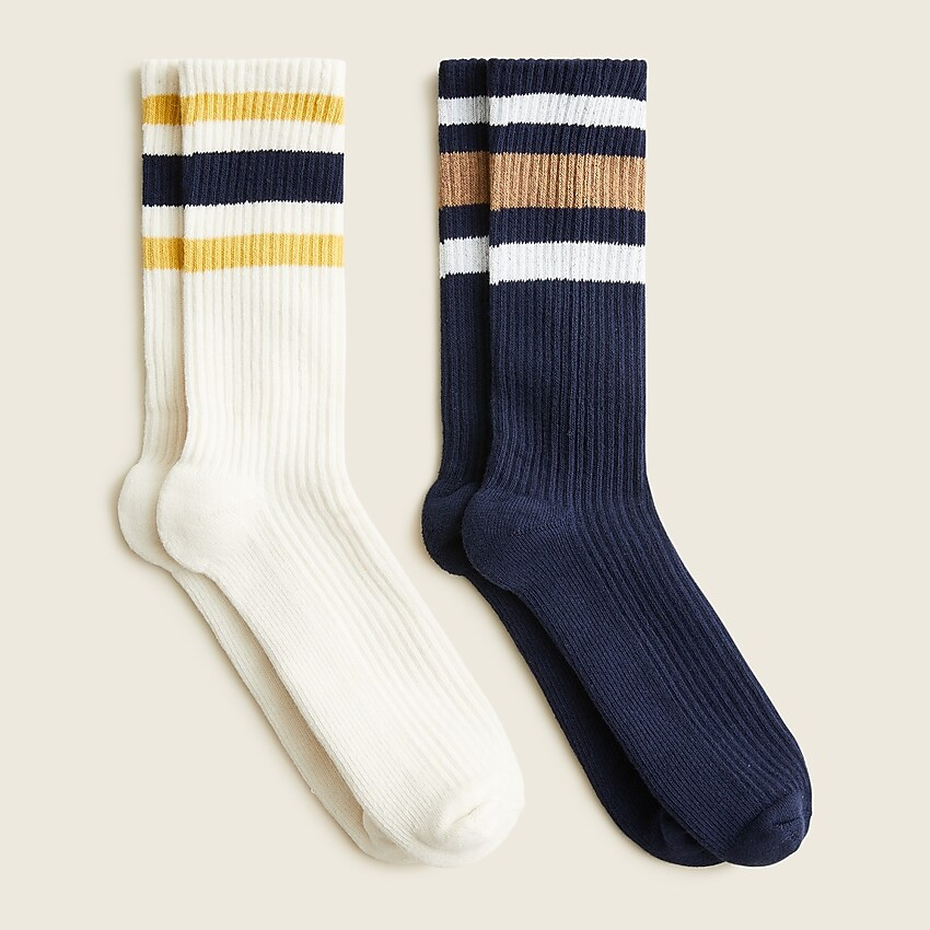 Rugby-stripe trouser sock two-pack | J. Crew US