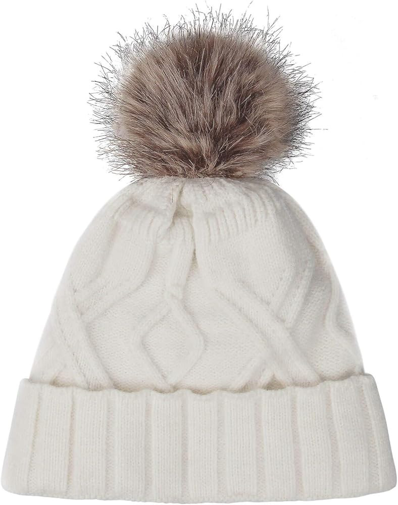 Winter Hats Beanie for Women Knit Pom Pom Hat Heated Thick Double Layer Fleece Head Warm for Cold... | Amazon (US)