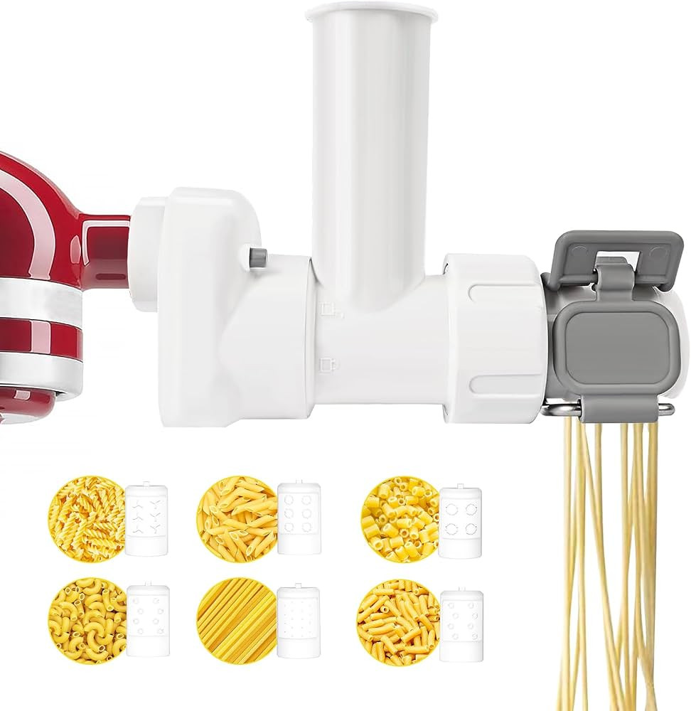 Pasta Attachment for Kitchenaid Stand Mixer with 6 Different Shapes Pasta Press Outlet,Durable 6-... | Amazon (US)