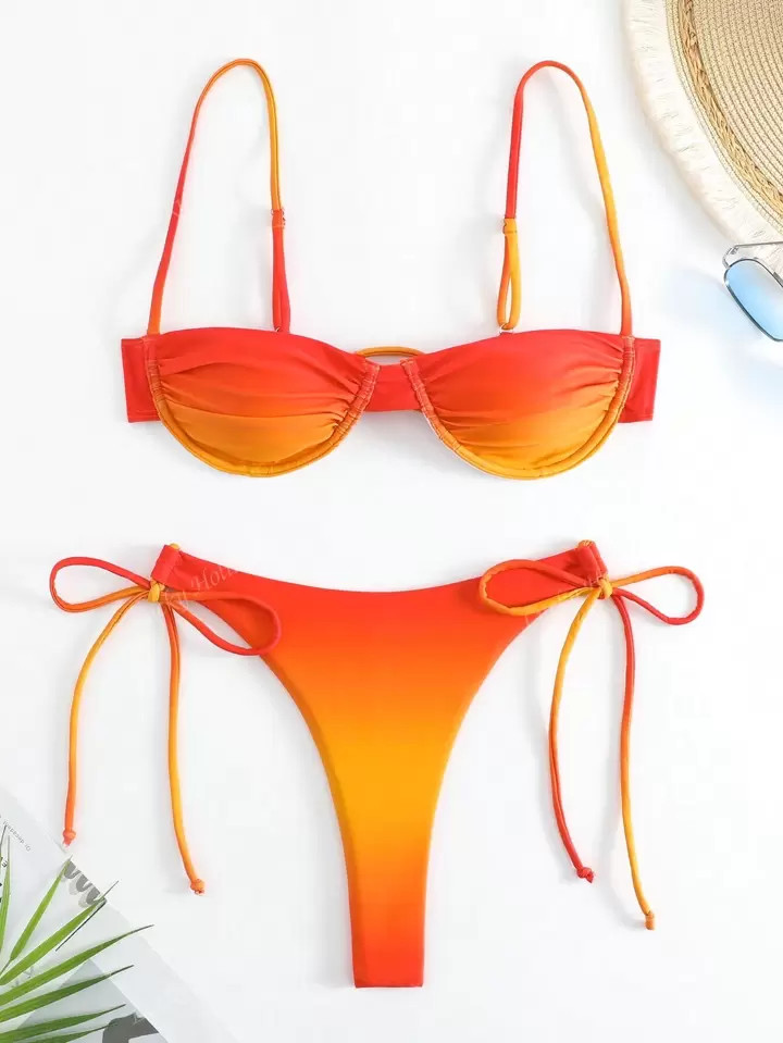 Gradient Color Fashionable Sexy Bikini Set Summer | SHEIN