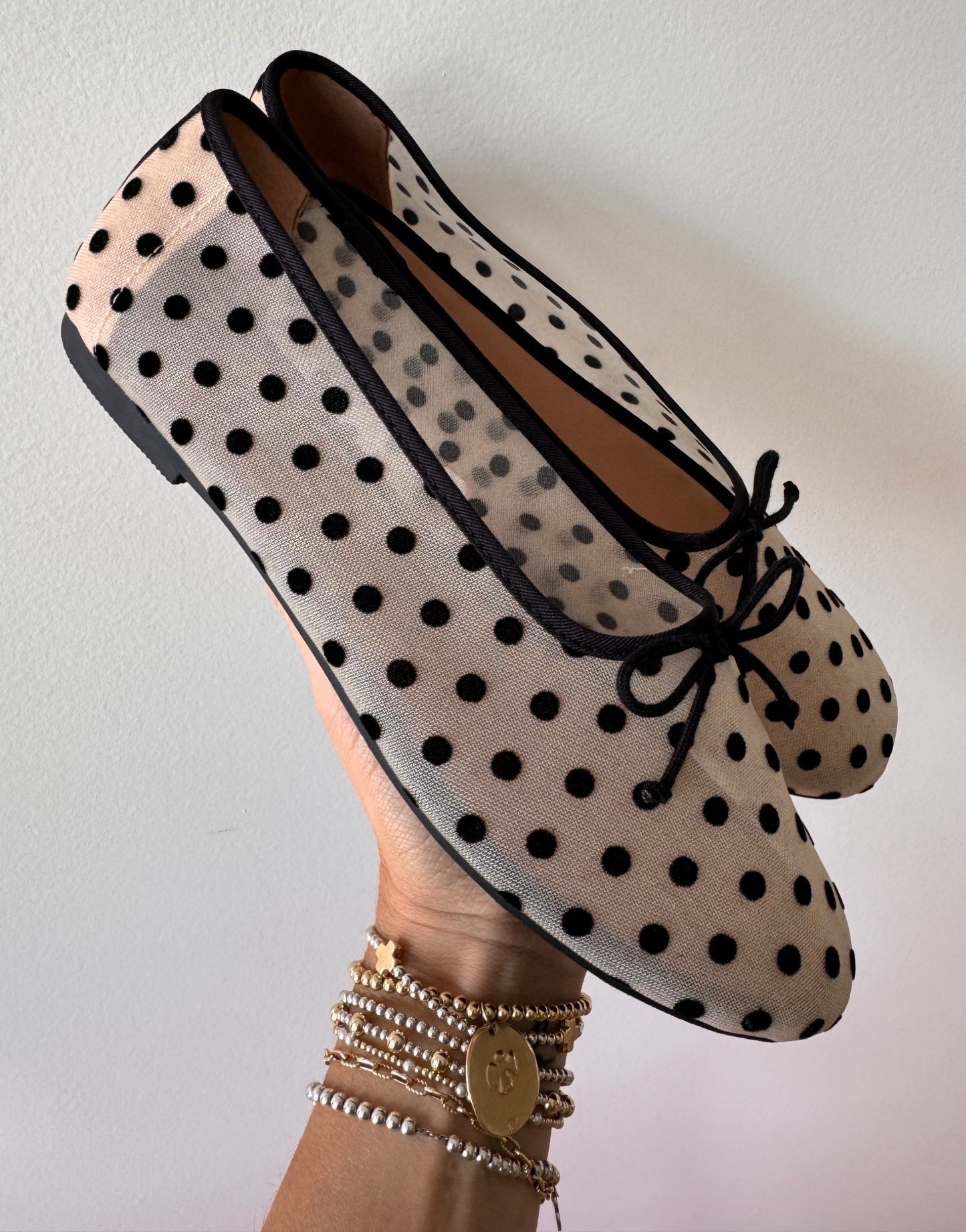 Polka dot mesh flats - under $25 true to size 

#LTKSeasonal #LTKOver40