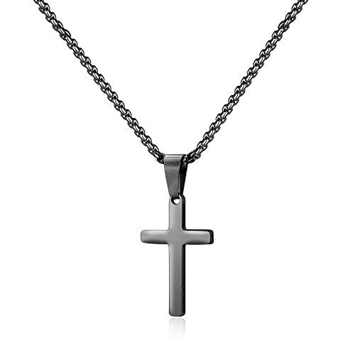 M MOOHAM Cross Necklace for Boys - Religious Christian Confirmation Gifts for Teenage Boy Black Cross Pendant Necklace | Amazon (US)