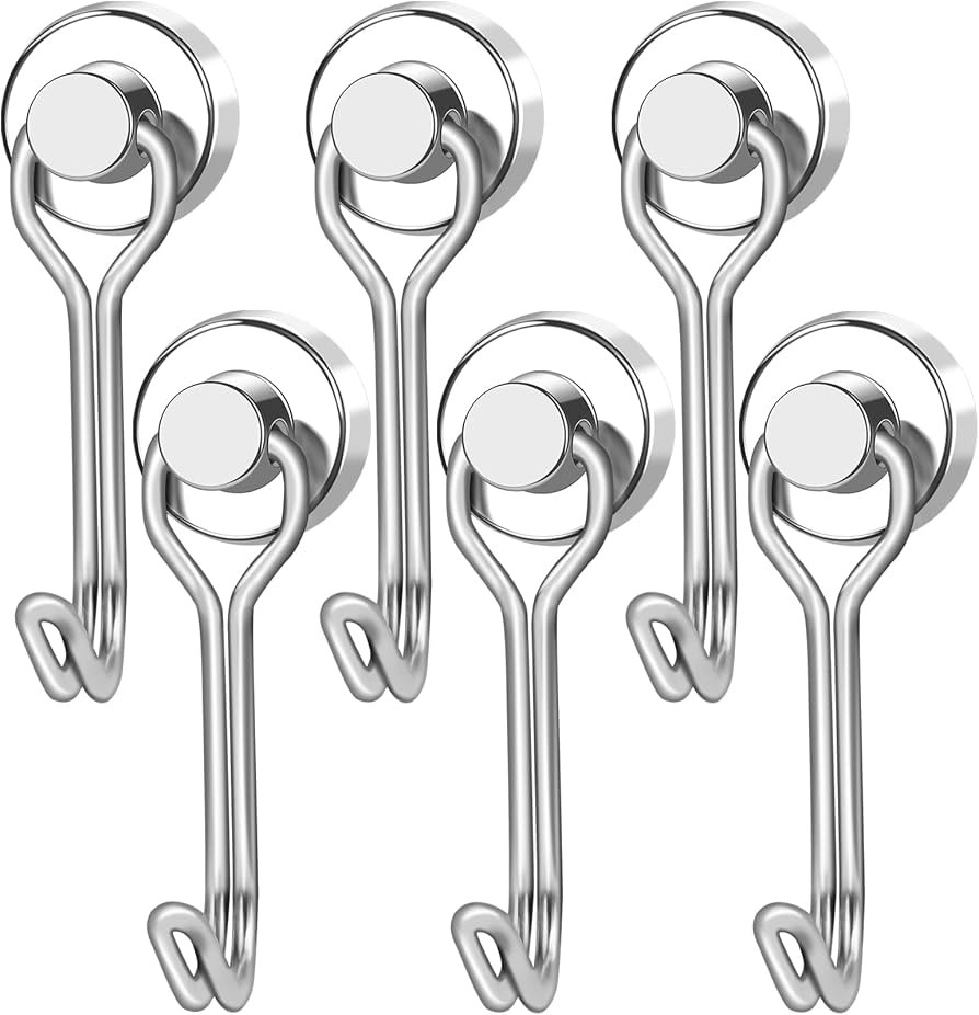 LOVIMAG Swivel Magnetic Hooks, 30LBS, Pack of 6 | Amazon (US)