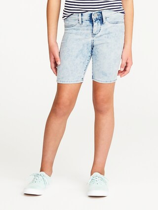 Ballerina Acid-Wash Denim Bermudas for Girls | Old Navy US