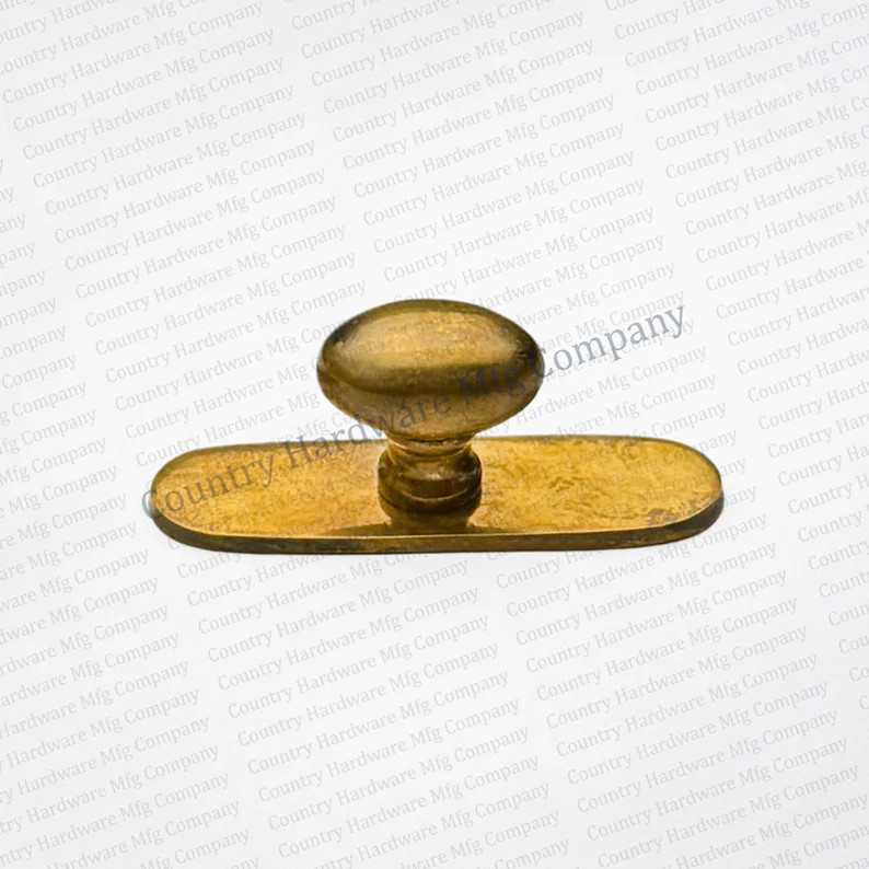 Antique Oval Knob With Backplate Solid Brass Unlacquered Hardware Vintage Knobs and Pulls Antique... | Etsy (US)