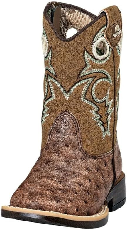 Double Barrel Toddler-Boys' Brant Ostrich Print Boot Square Toe - 4410102 | Amazon (US)