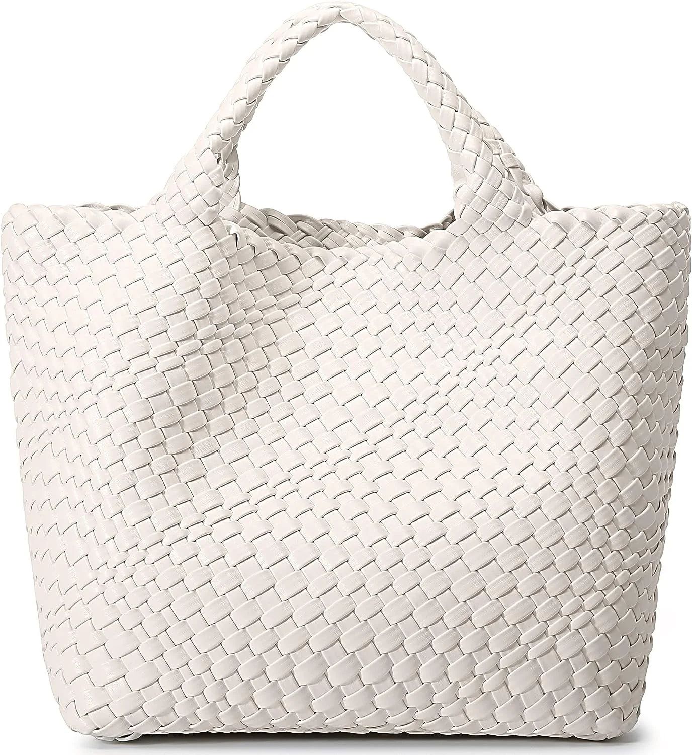 Woven Bag for Women, Vegan Leather Tote Bag Large Summer Beach Travel Handbag and Purse Retro Han... | Walmart (US)