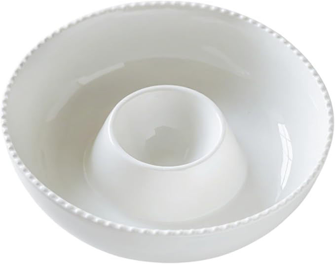 11'' Ceramic Chip and Dip Tray, Middle Size Divided Serving Set for Parties, Mixing Bowl Sets for... | Amazon (US)