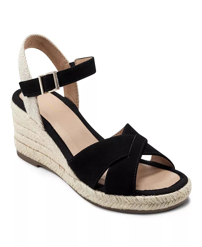Easy Spirit Women's Shandra Ankle Strap Round Toe Wedge Sandals - Macy's | Macy's