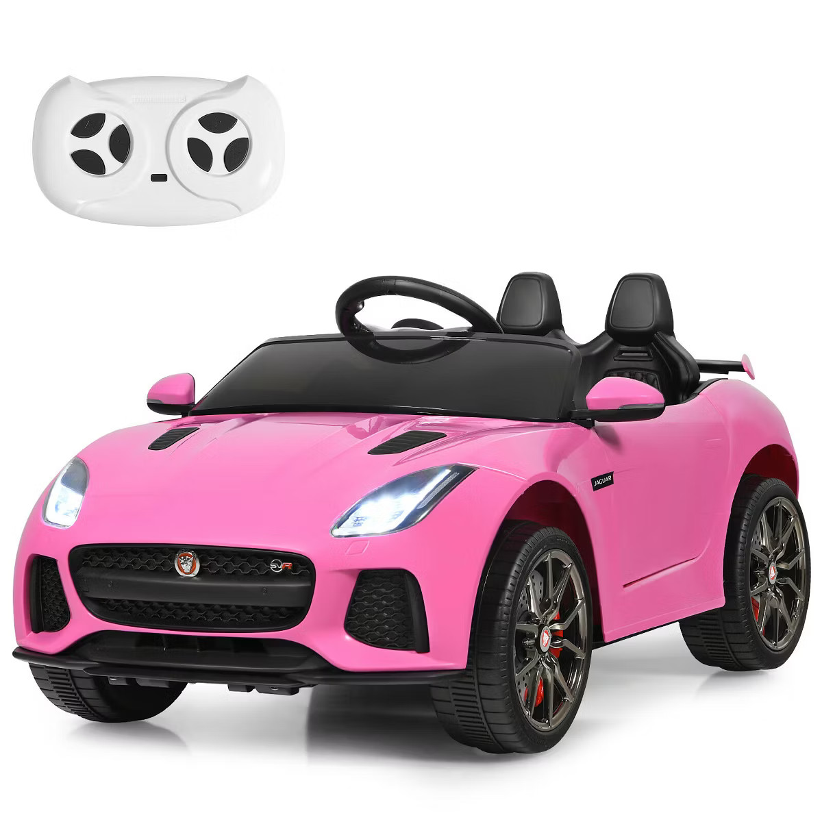 Costway 12V Jaguar F-Type SVR Licensed Kids Ride On Car w/ MP3 & Lights Pink | Target