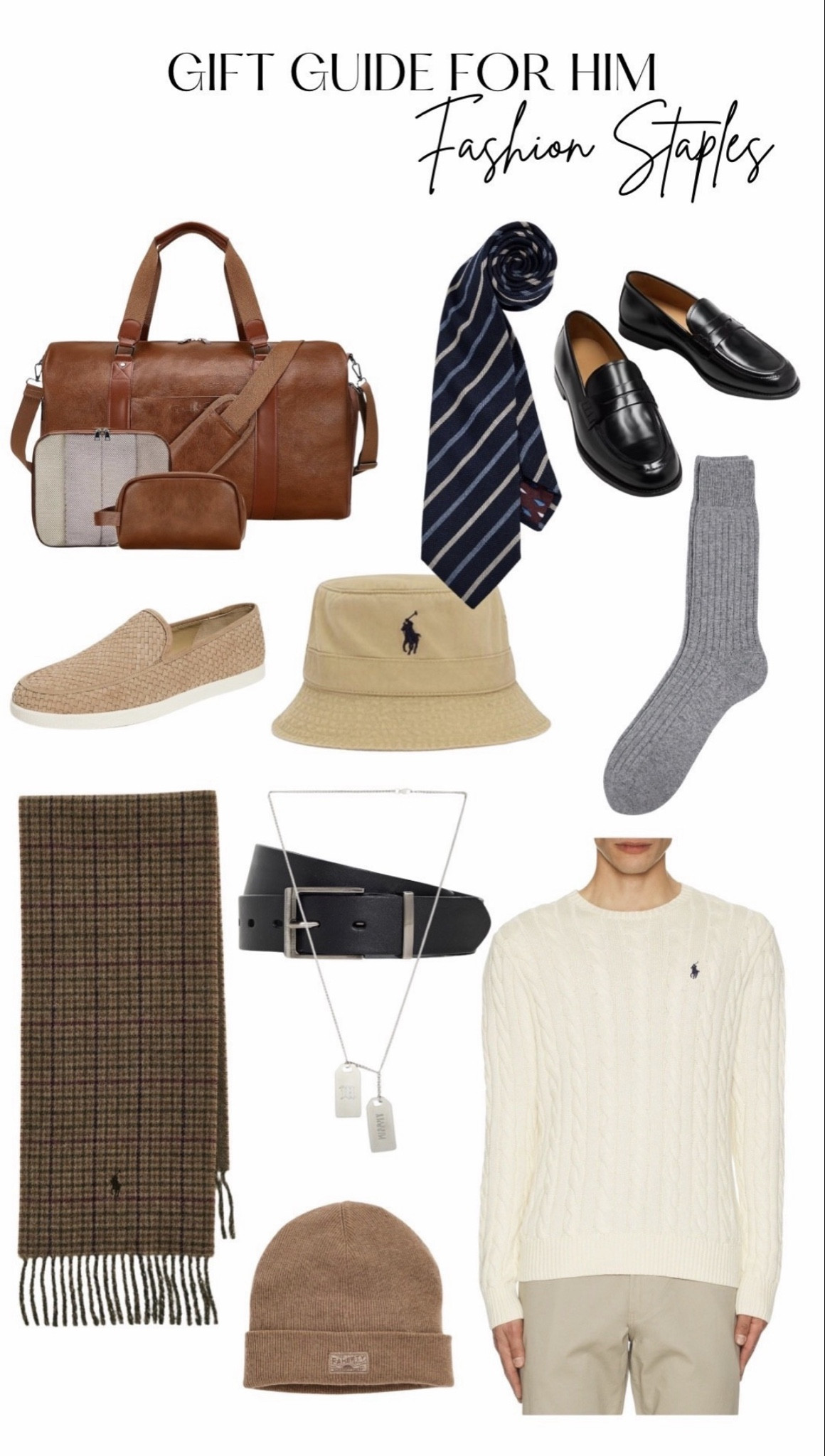 Gift guide for him: fashion staples 
Shop knits, scarfs, socks, beanies, loafers and more!
#gift #gifts #giftguide #giftguideforhim #forhim #loafers #men #tie #sweater #bag #scatf #necklace #belt #accessories #buckethat 

#LTKHoliday #LTKGiftGuide #LTKCyberWeek

#LTKFindsUnder100 #LTKFindsUnder50 #LTKMens