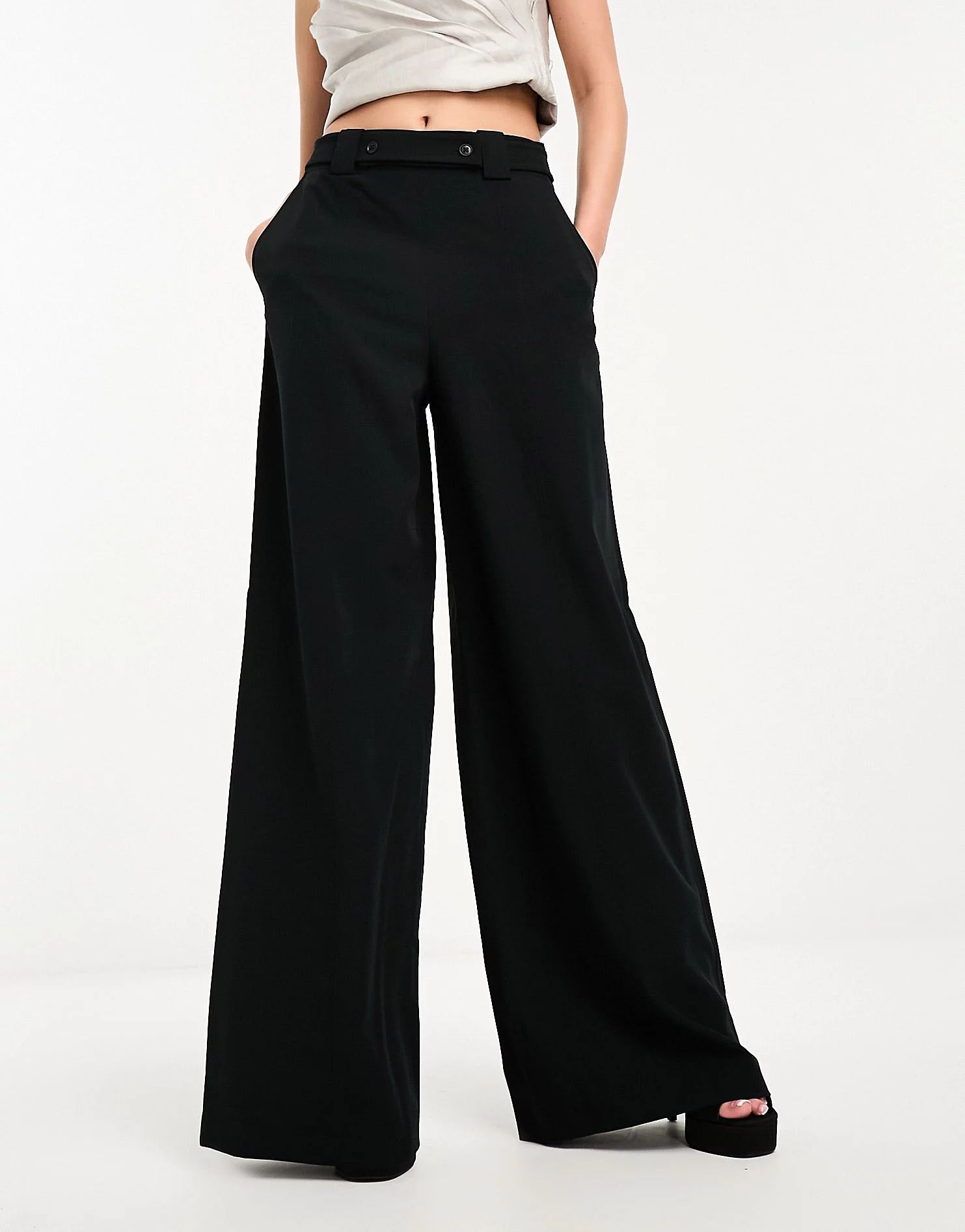 French Connection wide leg palazzo pants in black | ASOS (Global)