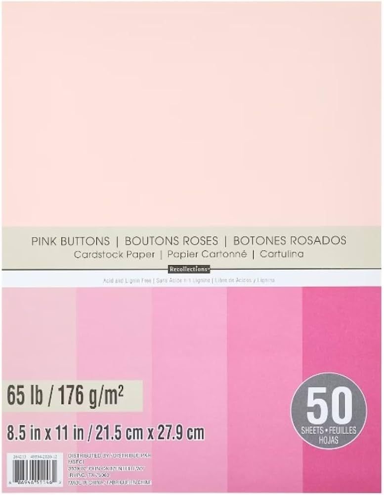 Recollections Cardstock Paper, 8 1/2 X 11 Pink Buttons - 50 Sheets | Amazon (US)