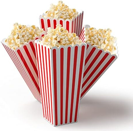 Popcorn Set (Pack of 10) - 3” x 3” x 8” x 2.3” Reusable & Unbreakable Popcorn Buckets Wit... | Amazon (US)