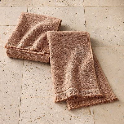 2pk Organic Texture Hand Towel Clay - Casaluna™ | Target