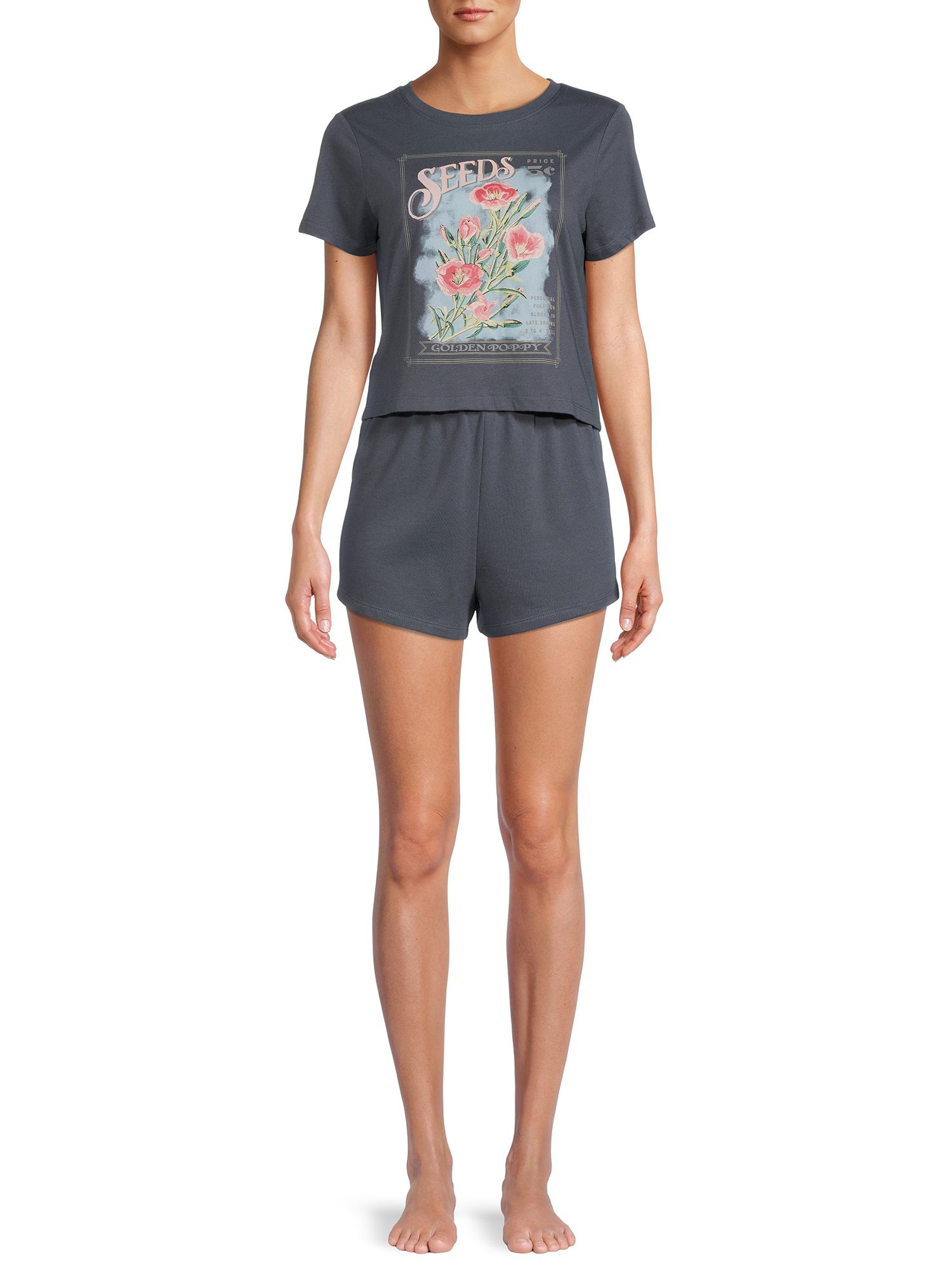 Grayson Social Women's and Women's Plus Short Sleeve Pullover and Shorts Sleep Set, 2-Piece | Walmart (US)