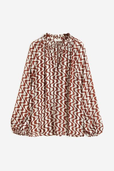 Frill-trimmed crêpe blouse | H&M (UK, MY, IN, SG, PH, TW, HK)