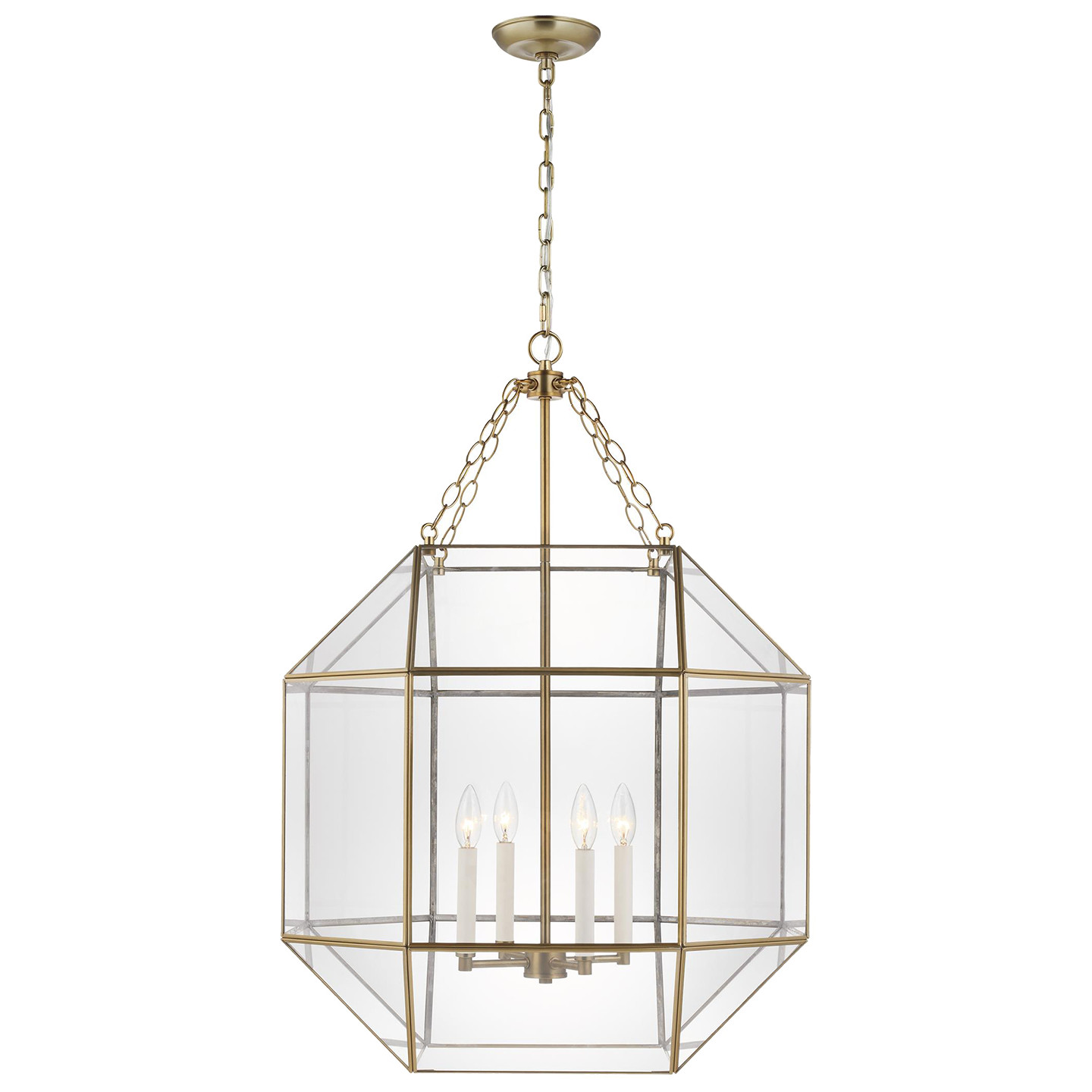 Morrison Large Four Light Lantern Satin BrassVisual Comfort | Visual Comfort