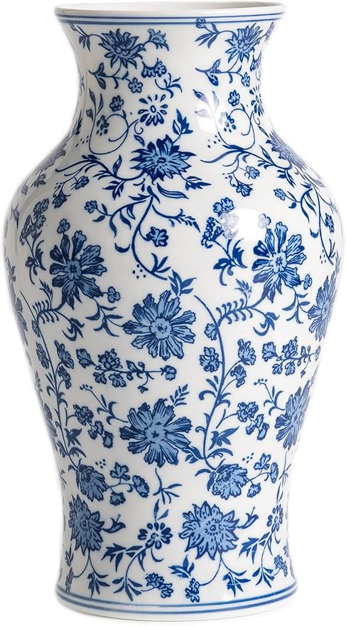 Blue and White Vase,Chinoiserie Porcelain Vases,Floral Blue Vase Decor for Entryway, Coffee Table... | Amazon (US)