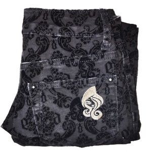Ever After High Black Flocked Velvet Jeans Sz 8R | Poshmark