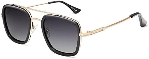 SOJOS Polarized Sunglasses for Men Women Retro Aviator Square Goggle Classic Alloy Frame HERO SJ1... | Amazon (US)