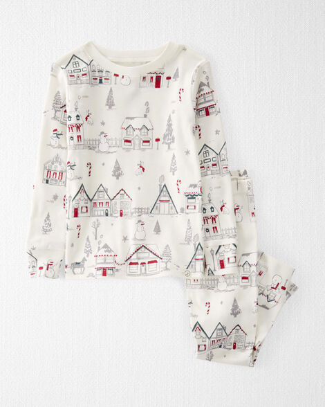 Toddler Organic Cotton Pajamas Set in Winter Village Print | Carter's Inc