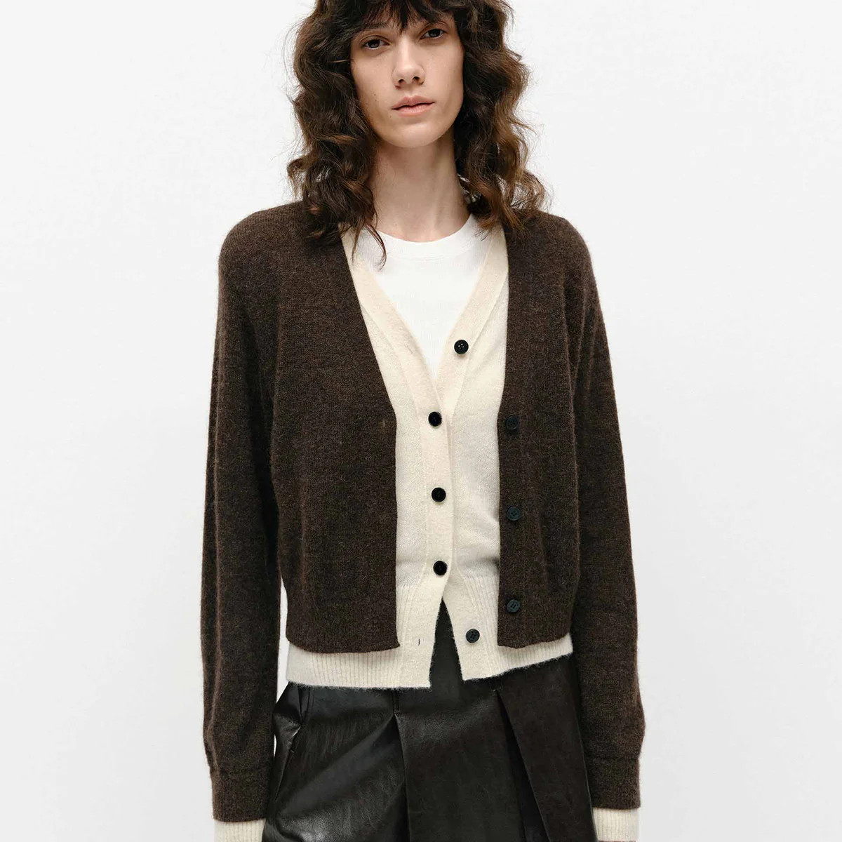 MO&Co. Women's Layered Detail Cropped Cardigan | MO&Co.
