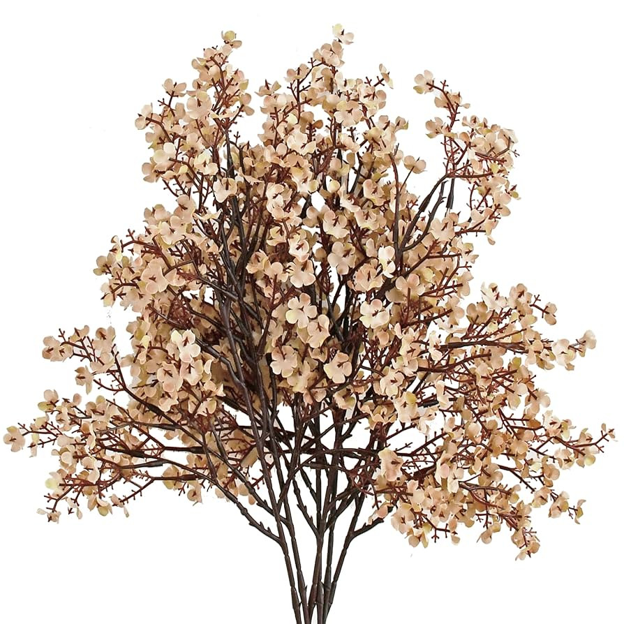 Mandy's Light Brown Artificial Baby’s Breath Flowers 6 Bundles Silk Gypsophila with Bendable St... | Amazon (US)