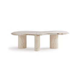 Charli Wavy Freeform Marble Coffee Table with Oval Legs | Eternity Modern