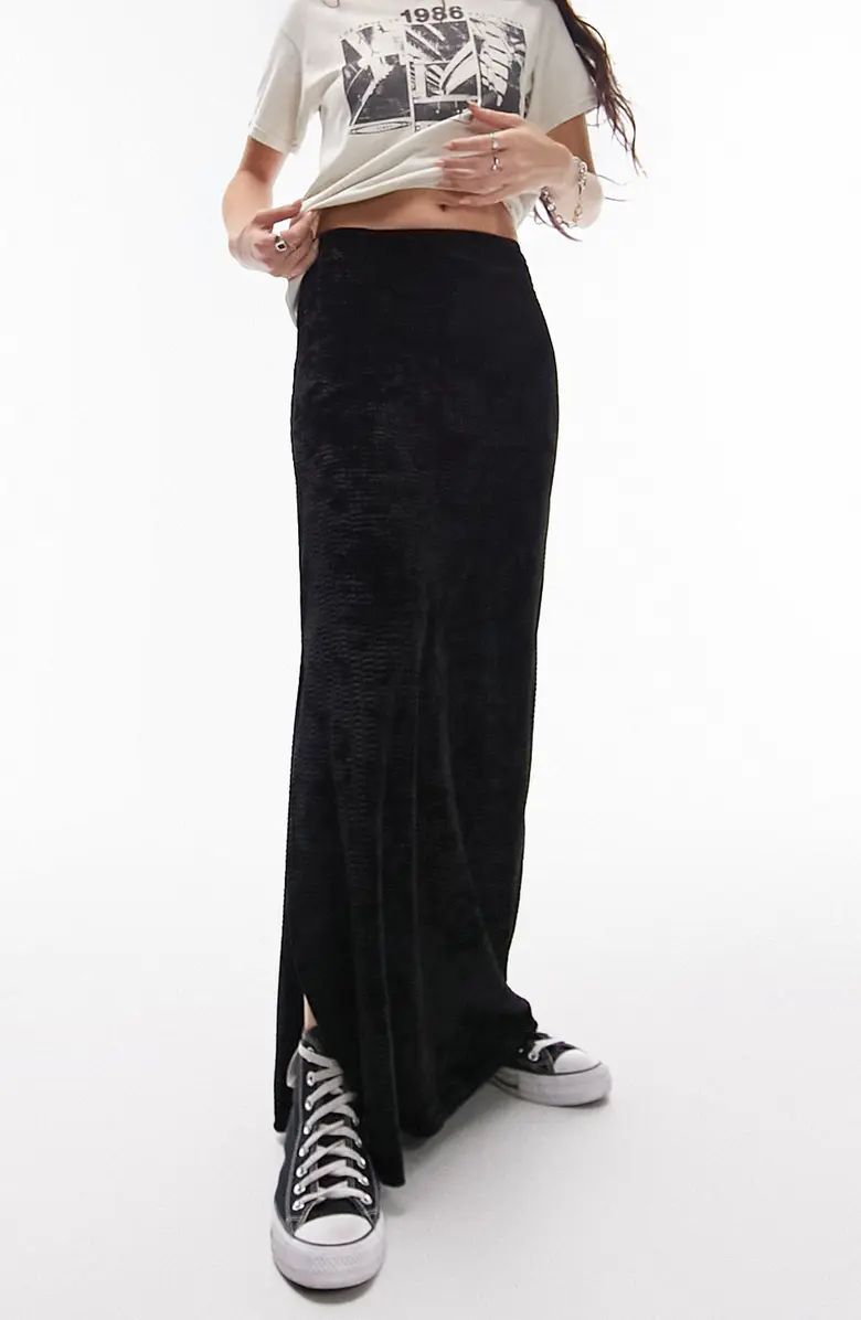 Textured Stretch Velvet Maxi Skirt | Nordstrom