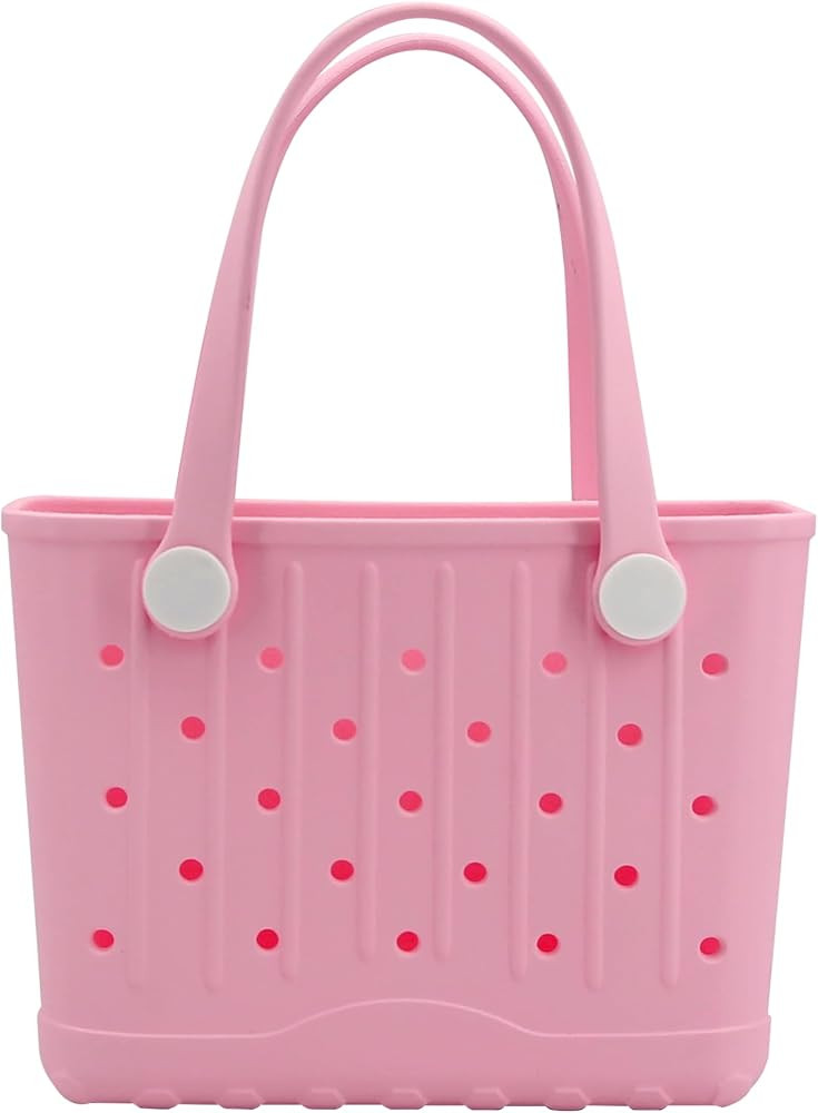 Rubber Tote Bag Small Beach Bag Waterproof Travel Bags Washable Tote Portable Handbag for Sports ... | Amazon (US)
