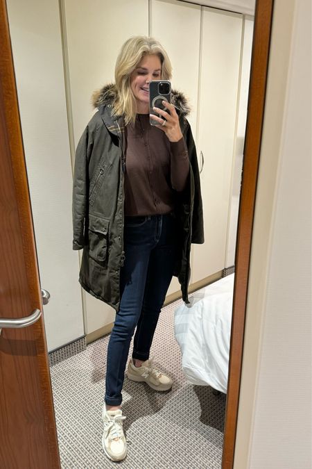 Day 2 travel look for exploring Avignon. 
Layers are the key to this trip! 
Jeans - TTS
Cardigan -S
Waterproof jacket - US 8
Sneakers - TTS

#LTKstyletip #LTKtravel #LTKover40