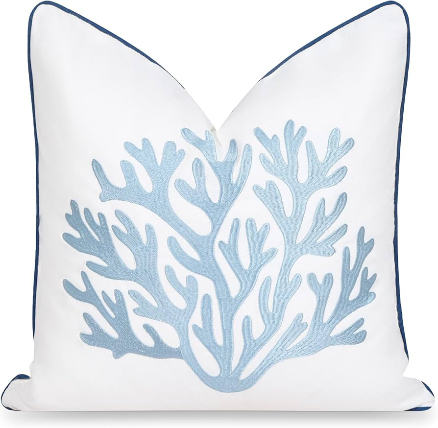 Hofdeco Premium Coastal Patio Indoor Outdoor Throw Pillow Cover Only, 20"x20" Water Repellent for... | Amazon (US)