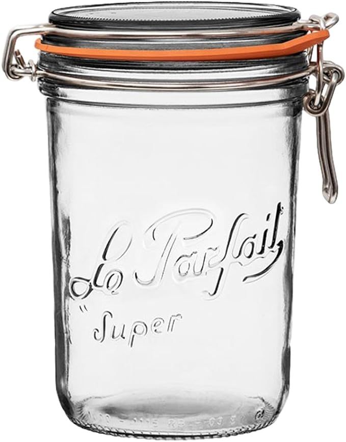 Le Parfait Super Terrine - 1L French Glass Canning Jar w/Straight Body, Airtight Rubber Seal & Gl... | Amazon (US)