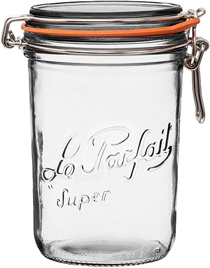 Le Parfait Super Terrine - 1L French Glass Canning Jar w/Straight Body, Airtight Rubber Seal & Gl... | Amazon (US)