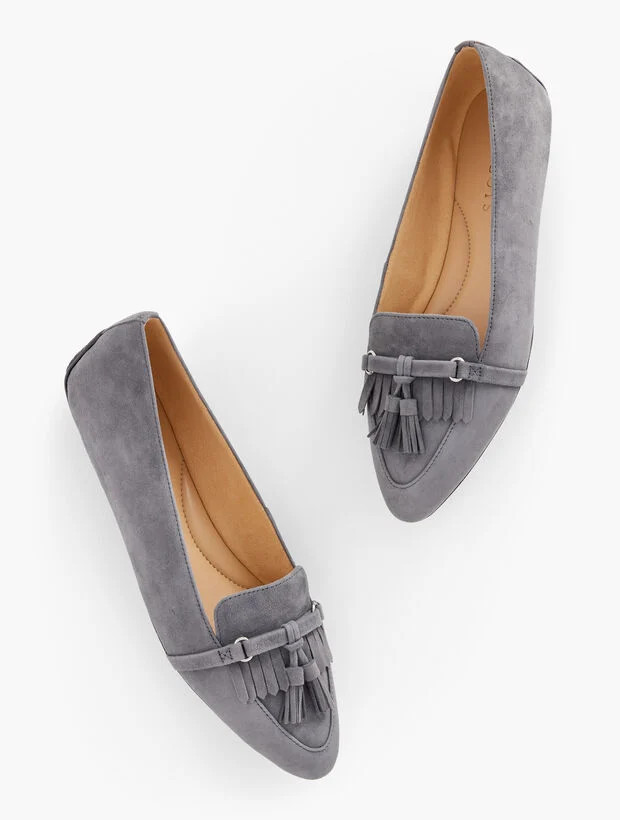 Francesca Tassel Driving Flats - Suede | Talbots