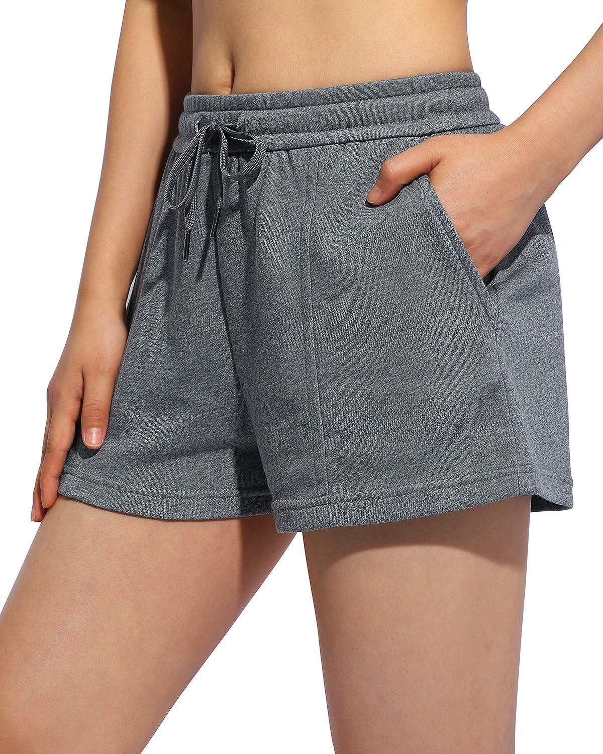 Promover Women's Athletic Shorts Cotton Lounge Shorts Elastic Waist Workout Running Sweat Shorts ... | Amazon (US)