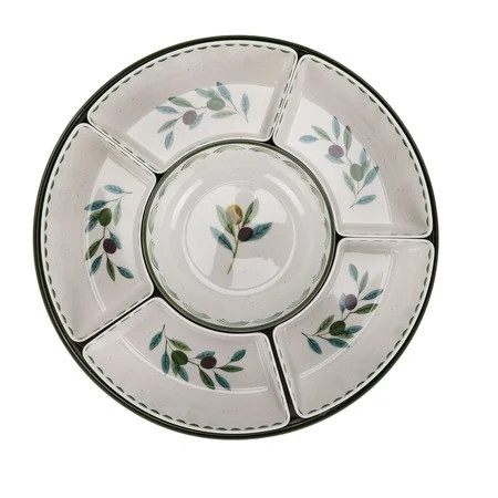 Better Homes and Gardens Bamboo Melamine Multicompartment Olive Chip and Dip Serve Tray | Walmart (US)