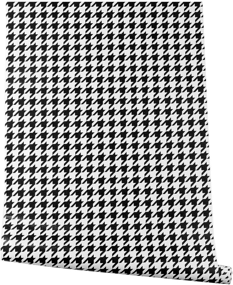 Self Adhesive Vinyl Black and White Shelf Liner Contact Paper Houndstooth Plaid Dresser Drawer Li... | Amazon (US)