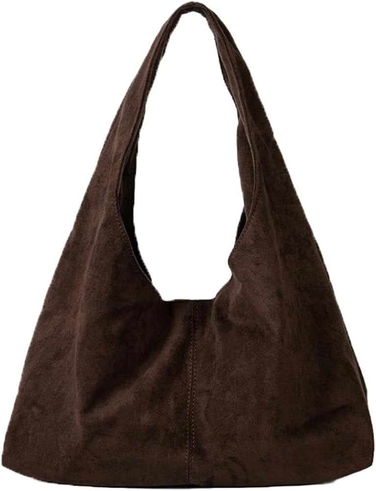 Women's Suede Tote Bag Retro Crescent Shoulder Bag Trendy 2025 Suede Handbag Underarm Purse Work ... | Amazon (US)