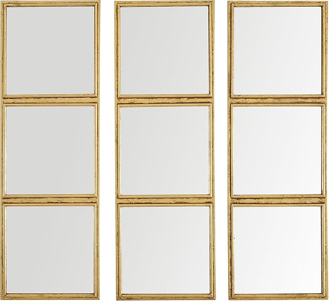 Amazon Brand – Rivet 3x3 Tile Mirror Decor, 36 Inch Height, Gold Finish | Amazon (US)