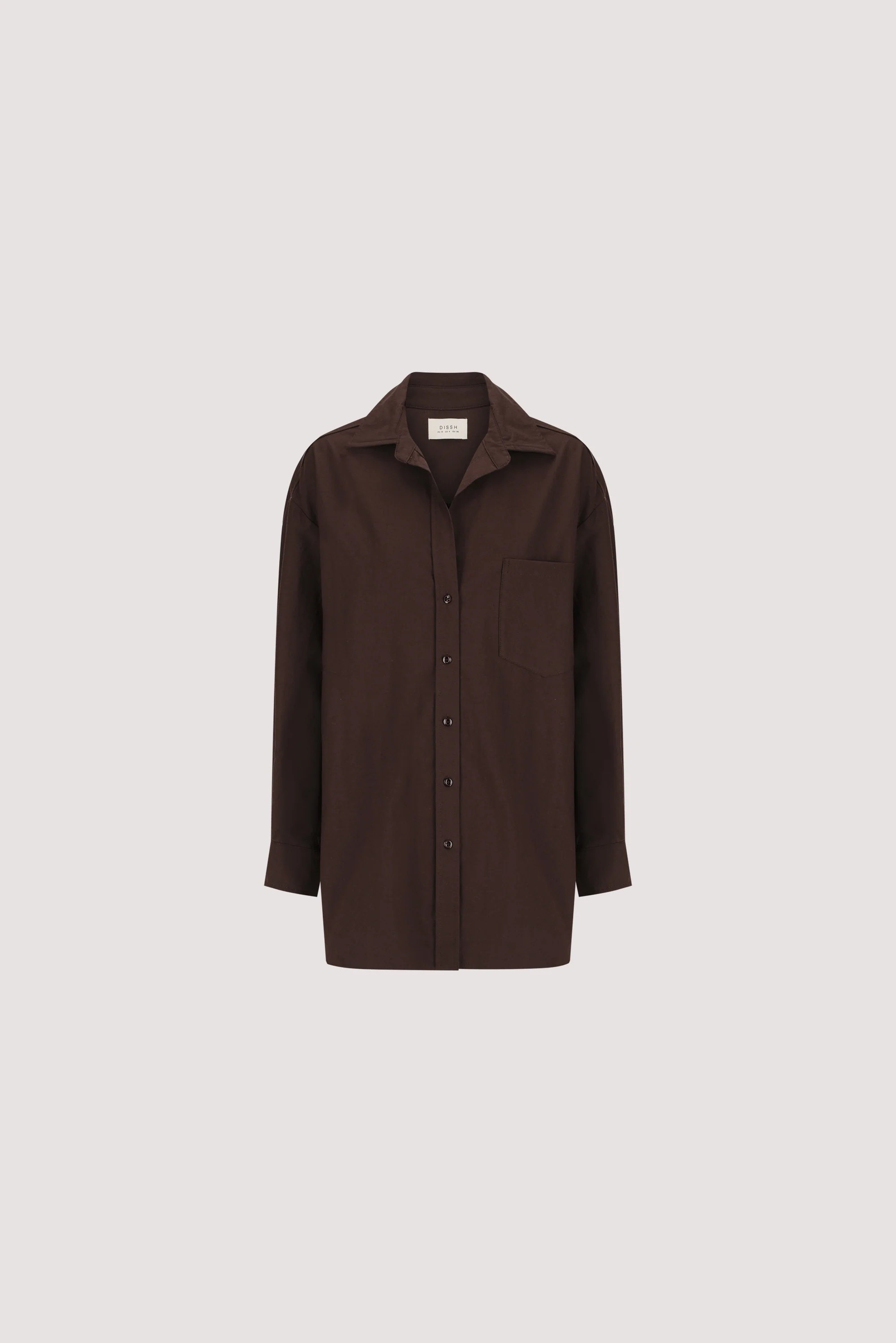 RHEA 2.0 BURNT CHOC COTTON SHIRT | DISSH