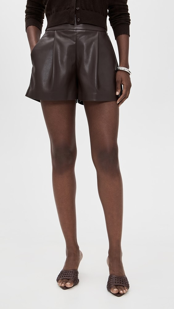 Faux Leather Pleated Shorts | Shopbop