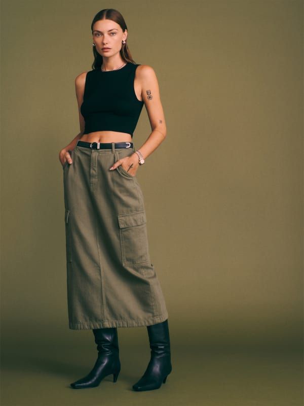 Maggi Cargo Midi Skirt | Reformation (US & AU)