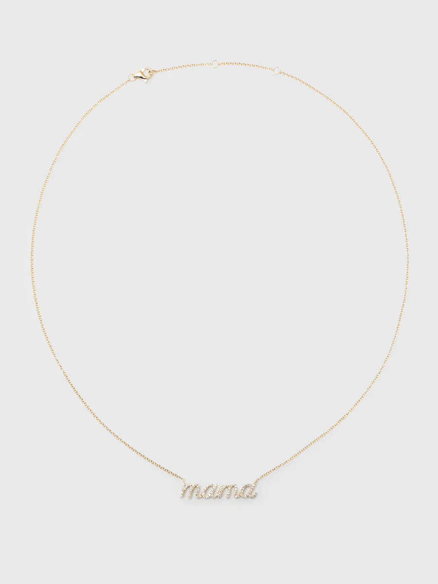 Francie B. Mama Script Diamond Necklace | Saint Bernard