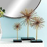 CosmoLiving by Cosmopolitan 50384 Tall Contemporary Style 3D Round Gold Metal Starburst Sculptures o | Amazon (US)