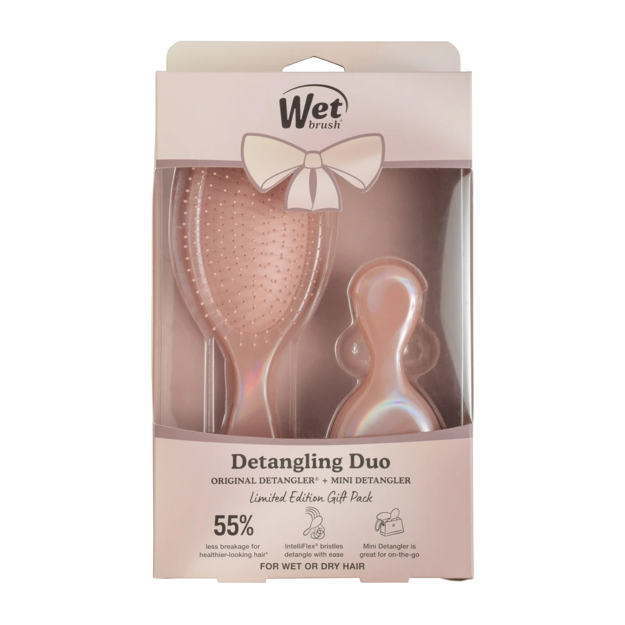 Wet Brush Original and Mini Detangler Iridescence Hair Brush Gift Set, Bronze,  Limited Edition | Walmart (US)
