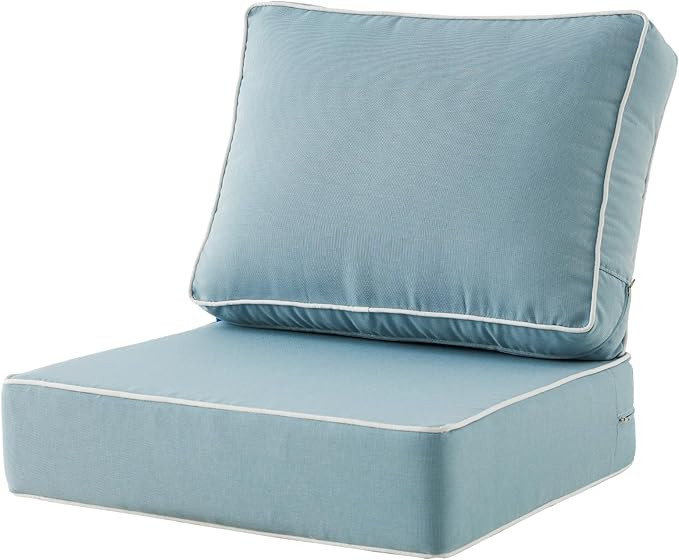 ARTPLAN 24x24 Deep Seat Patio Cushions for Outdoor Furniture,Extra 6 inch Thick,Back 18"x24",Remo... | Amazon (US)